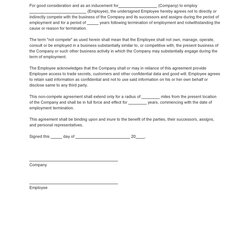 Non Compete Agreement Template