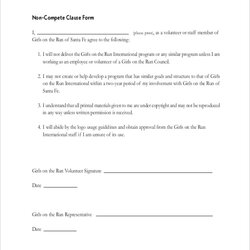 The Highest Standard General Non Compete Agreement Free Word Documents Download Clause Template Sample Sf
