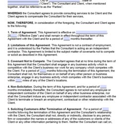 Excellent Consultant Non Compete Agreement Template Word Solicitation