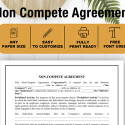 Worthy Non Compete Agreement Template Clause Employment Contract Repair Dog