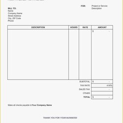 Cool Free Editable Invoice Template Of Word Blank Navigation Post