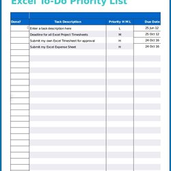 Smashing Free Printable Excel To Do List Template Sample Of
