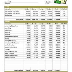 Legit Profit And Loss Statement Templates Forms Excel Self Employed Quarterly Template
