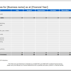 Free Editable Monthly Profit And Loss Template Excel