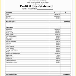 Super Profit And Loss Template Free Download Of Statement Form Format Basic Doc Printable Blank Software