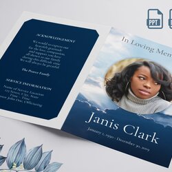 Sterling Free Funeral Program Template