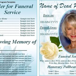 Peerless Free Editable Funeral Templates Program Template Word Memorial Obituary Service Printable Examples