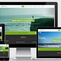 Matchless Free Mobile Website Template Design With High Quality Responsive Green Corp