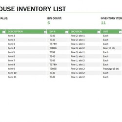 High Quality Warehouse Inventory Template Spreadsheet Basic