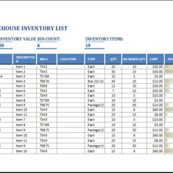 Superb Warehouse Inventory List Template Excel Word Templates Details