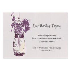 Swell Wedding Registry Card Templates Software Free Download Wish