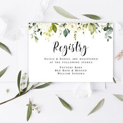 Great Free Wedding Registry Card Template
