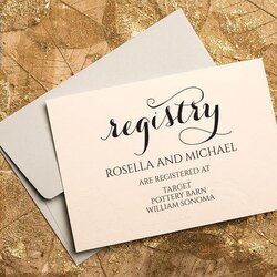 Outstanding Registry Cards Editable By Wedding On