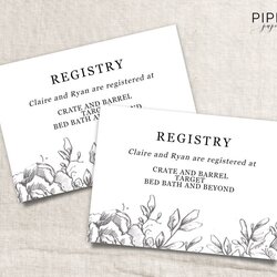 Eminent Wedding Registry Card Info Download Cards Template Printable Gift Information Bridal Shower Templates