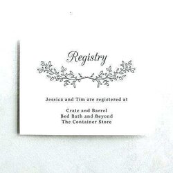 Marvelous Free Printable Wedding Registry Card Template Cards Design Templates By