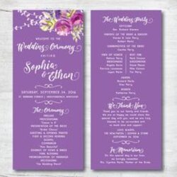 Magnificent Wedding Program Template Free Word Documents Download Templates Programs Printable Purple Sweet