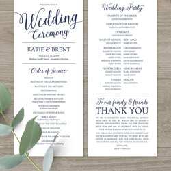 Cool Wedding Programs Instant Download Ceremony Program Navy Template Examples Choose Board
