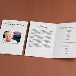 Marvelous Funeral Program Template Printable Memorial Service Pamphlet Order Bulletin Booklet Invitation