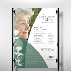 Superior Memorial Brochure Template Funeral Service Poster