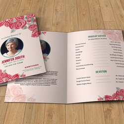 Excellent Floral Funeral Program Template Brochure Templates Creative Market Examples Florist Samples Buy Now