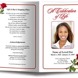 Matchless Funeral Program Template Pages Incredible Templates Free Inspirations
