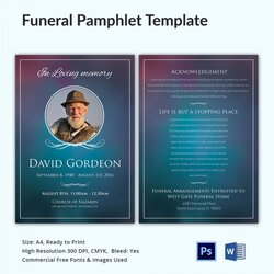Perfect Funeral Pamphlet Templates Word Format Download Width