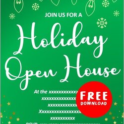 Brilliant Free Printable Christmas Open House Invitations