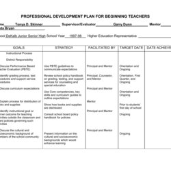 Sterling Professional Development Plan For Beginning Teachers School Junior Senior