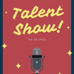 Superb Free Printable Talent Show Flyer Templates Flyers Microphone Red Illustrated