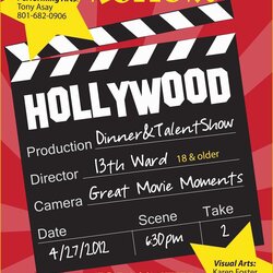 The Highest Quality Free Printable Talent Show Flyer Template Of Dinner School Movie Hollywood High Variety