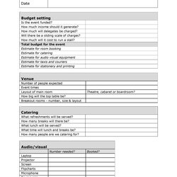 Magnificent Professional Event Planning Checklist Templates Template