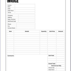 Fantastic Free Blank Invoice Template Download Nude Photo Gallery