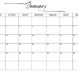 Exceptional Free Editable Calendar Templates Different Designs January