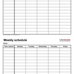 Preeminent Week Calendar Printable Free Templates Weekly Schedule For Word
