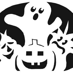 Excellent Pumpkin Carving Templates Patterns Printable Stencil Ghost Halloween Cutouts Carve Guitar Template
