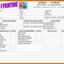 Outstanding Free Painting Estimate Form Template Luxury