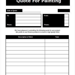 Supreme Painting Bid Forms Estimate Proposal Job Estimates Contractor Invoice Quotation Invoices Word