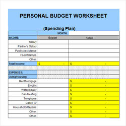 Free Personal Budget Samples In Google Docs Sheets Excel Template Templates Monthly Sample Plan Simple