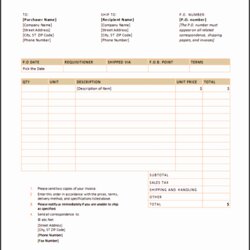 Great Purchase Order Template In Excel Itinerary Format Fresh Of