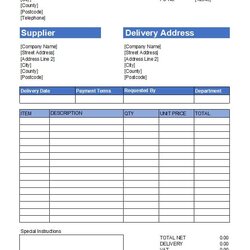 Wonderful Free Excel Purchase Order Template Templates Po