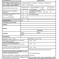 Job Application Form Examples Format Simple Business