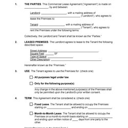 Fine Free Rental Lease Agreement Templates Residential Commercial