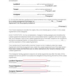 Magnificent Free Assignment Of Lease Form Word