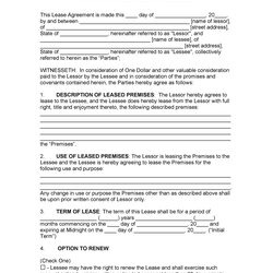Free Commercial Lease Agreement Templates Template