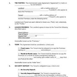 Excellent Free Letter Of Intent To Lease Commercial Property Word Agreement