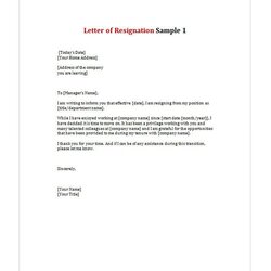Terrific Letter Of Resignation Employer Template Sample When Leaving Company Simple Format Thank Job Write