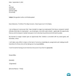 Tremendous Printable Simple Resignation Letter Template Templates Free