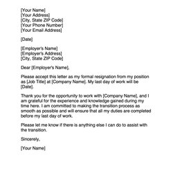 Worthy Resignation Letter Examples Basic Example