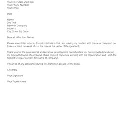 Exceptional Simple Resignation Letter Examples Format Sample Template Example Resign Samples Word Formal Job