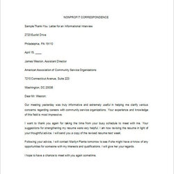 Outstanding Informational Interview Thank You Letter For Your Needs Template Note After